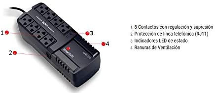 Regulador Smartbitt SBAVR1350 de 1350 VA / 675W con 8 contactos. - Image 2