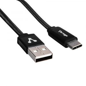 Cable USB Tipo C VORAGO 1 mt carga rapida, USB, USB C, Macho/Macho, 1 m, Negro  Cab-123