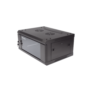Gabinete para Montaje en Pared - Piso / Puerta de Cristal Templado / Cuerpo Fijo / 4 Unidades de Rack / 19" / Fabricado en Acero  Modelo: DS-XS6404-S/B