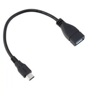 Cable Brobotix de USB-C a USB (M-H) V3.0, OTG, 20cm. Color Negro.