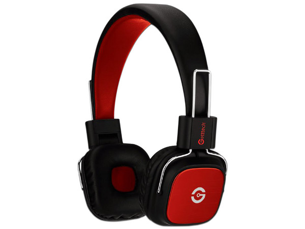 Audífonos con micrófono Getttech GH-3500R, 3.5mm. Color Negro/Rojo.