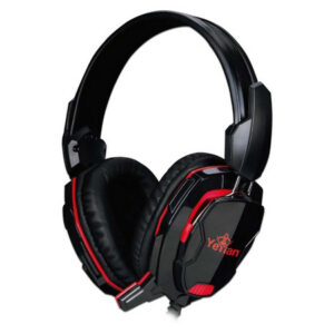 Audífonos Gamer con micrófono Yeyian Tempest serie 2000, 20Hz-20000Hz, 3.5mm. Color Negro/Rojo.