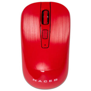 Monitor Óptico Inalámbrico Naceb NA-0137R, Receptor USB, Color Rojo.