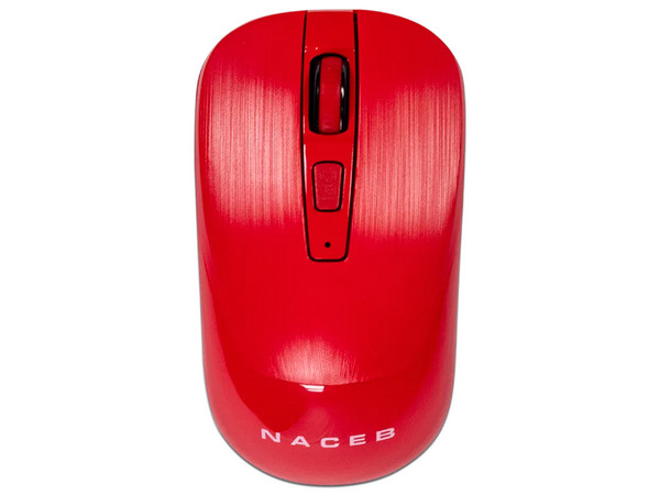 Monitor Óptico Inalámbrico Naceb NA-0137R, Receptor USB, Color Rojo.