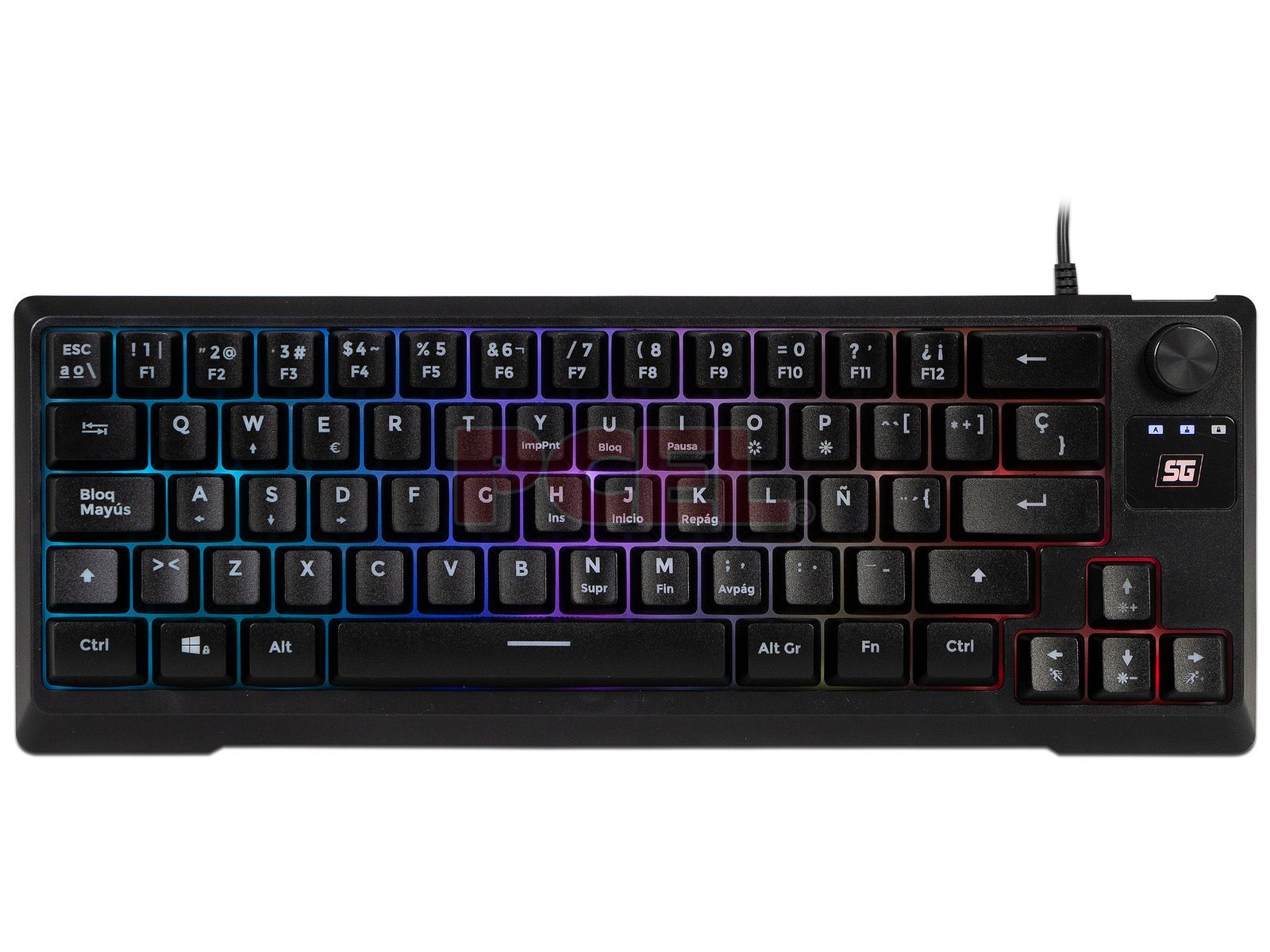 Teclado Gamer Vorago Start The Game KB-506 Tkl Factor 65%, Rgb, Rueda Multimedia, Alámbrico, Anti Ghosting, Usb Negro