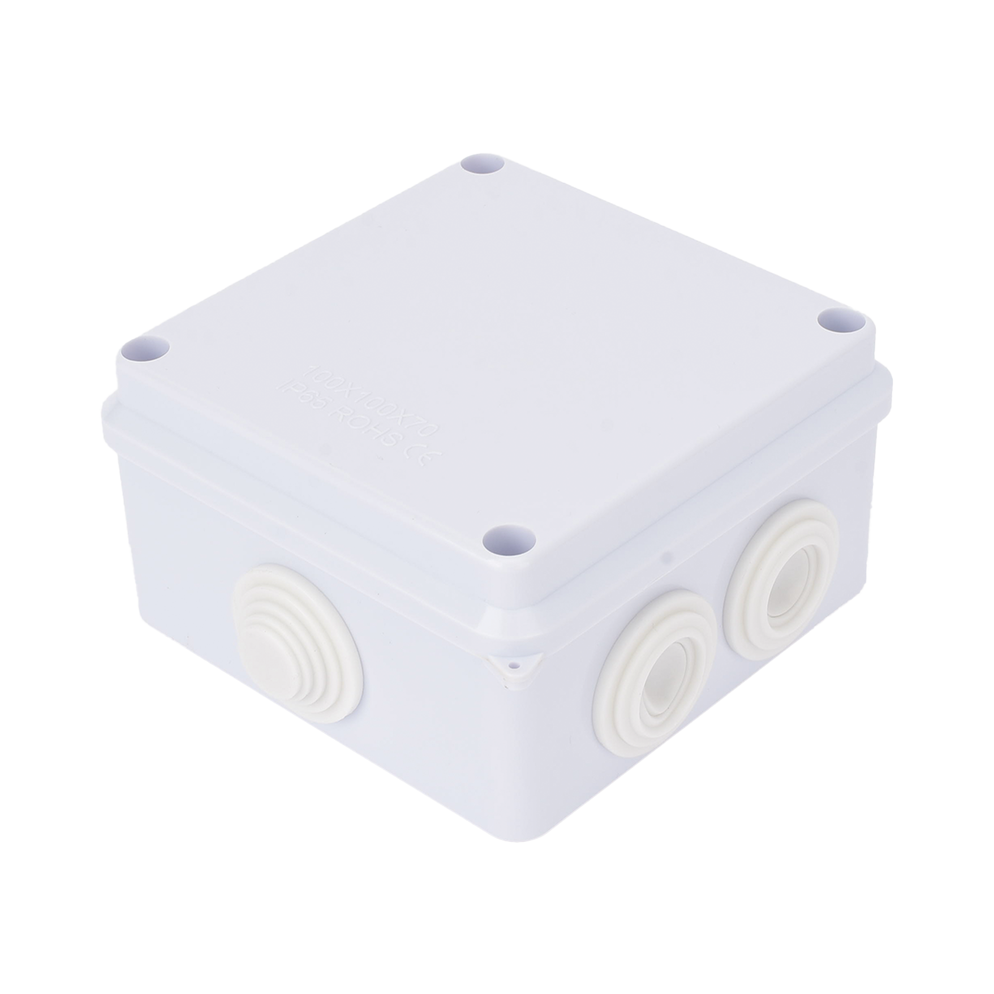 Caja de Conexiones Impermeable IP65, 7 Entradas, Dimensiones 100 x 100 x 70 mm, para Instalaciones Industriales, Comerciales y Residenciales, Incluye Tornillería para su Instalación