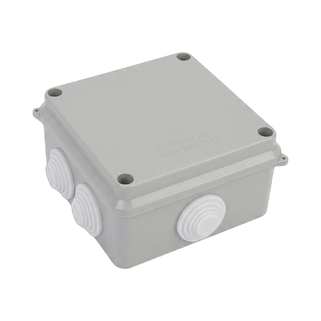 Caja de Conexiones Impermeable IP65, 7 Entradas, Dimensiones 100 x 100 x 70 mm, para Instalaciones Industriales, Comerciales y Residenciales, Incluye Tornillería para su Instalación - Image 2