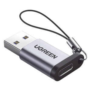 Adaptador USB 3.0 Macho a USB-C 3.1 Tipo C Hembra |Carga y Sincronización de Datos | Admite Corriente de 3A | Transferencia de hasta 5 Gbps | Amplia Compatibilidad | Chip VL160 | Caja de Aluminio | Color Gris
