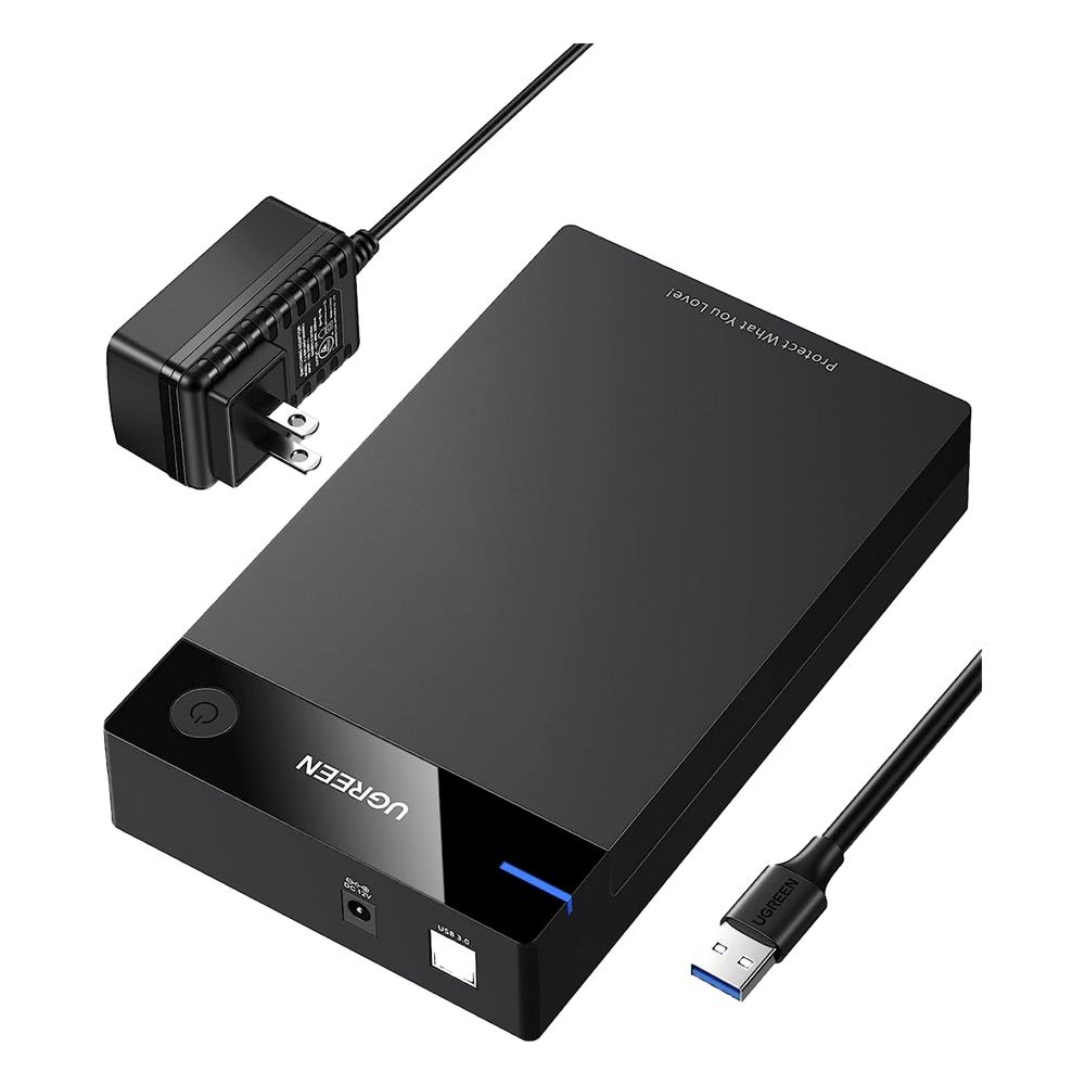 Carcasa de Disco Duro para 3.5" y 2.5" (Enclosure) | Con Cable USB 3.0 | Para HDD 3.5" / SSD 2.5" | SATA I/II/III | UASP | Hasta 16 TB | Compatible con Windows, Linux, Mac OS | No Requiere Controlador | Cable 1m | Incluye Adaptador d