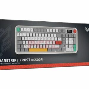 Teclado Inalámbrico Gamer Balam Rush Warstrike Frost KG500FI, Retroiluminación RGB, 26 Teclas Anti-ghosting, Receptor USB, Bluetooth 5.4. Color Blanco. (Versión en Español).