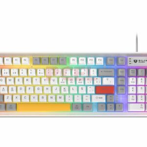 Teclado Gamer Balam Rush Warstrike Frost KG500F RGB, Membrana, USB. Color Blanco. (Versión en Español).