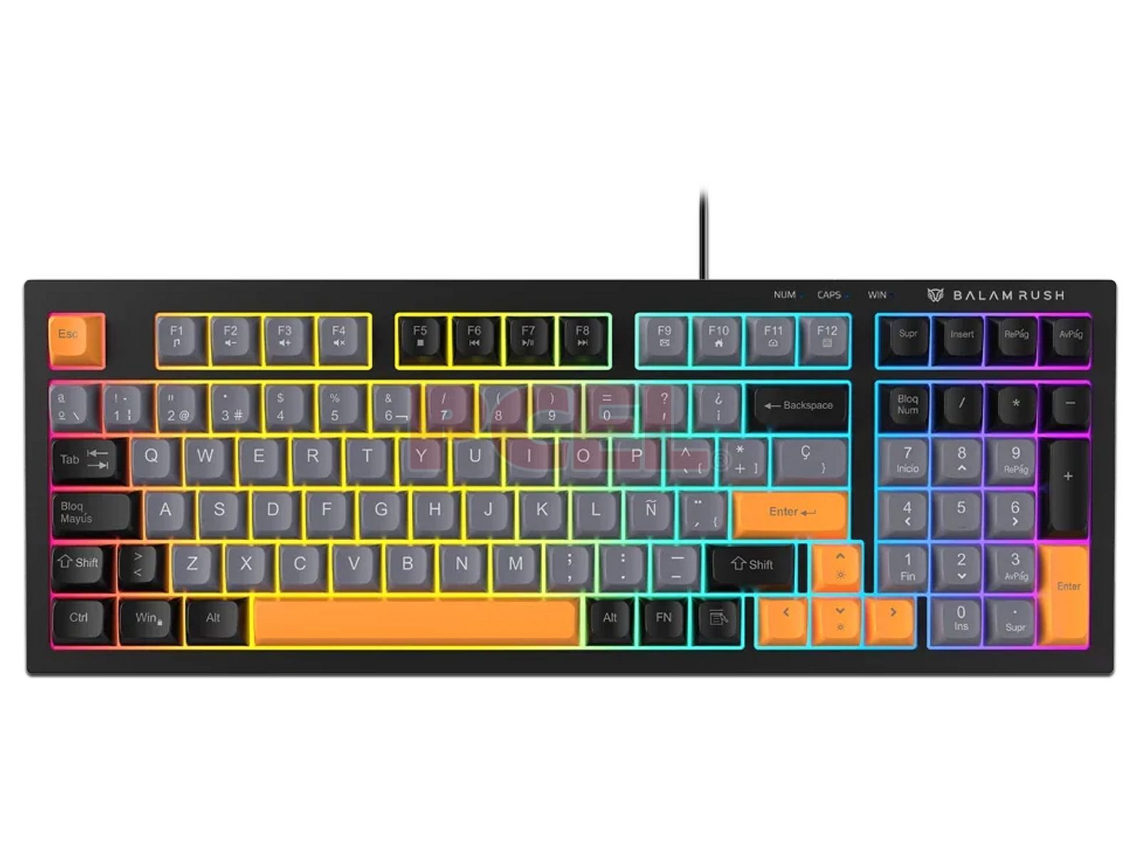 Teclado Gamer Balam Rush Balrak Plus KG480, Retroiluminación RGB, 19 Teclas Anti-ghosting, USB. Color Negro. (Versión en Español). - Imagen 2