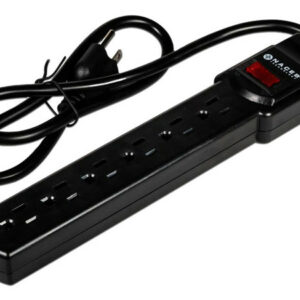 Multicontacto NACEB NA-0706, 6 Tomacorrientes, 78cm, Color Negro.